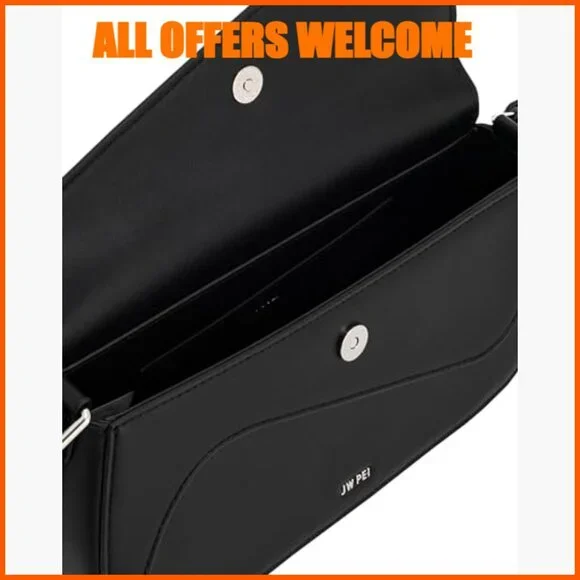 Vegan Leather Adjustable Shoulder Bag with Magnetic Closure